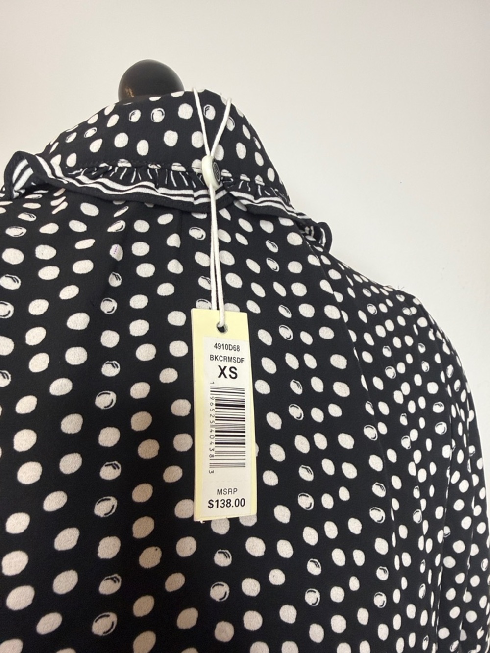 Max Studio London Polka Dot Maxi Dress Tie Waist Feminine Summer XS NWT - Picture 4 of 9